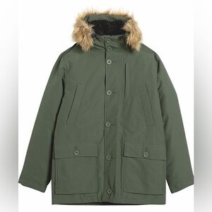 Goodthreads Men's Down Parka Filled Hooded Jacket size M - Green